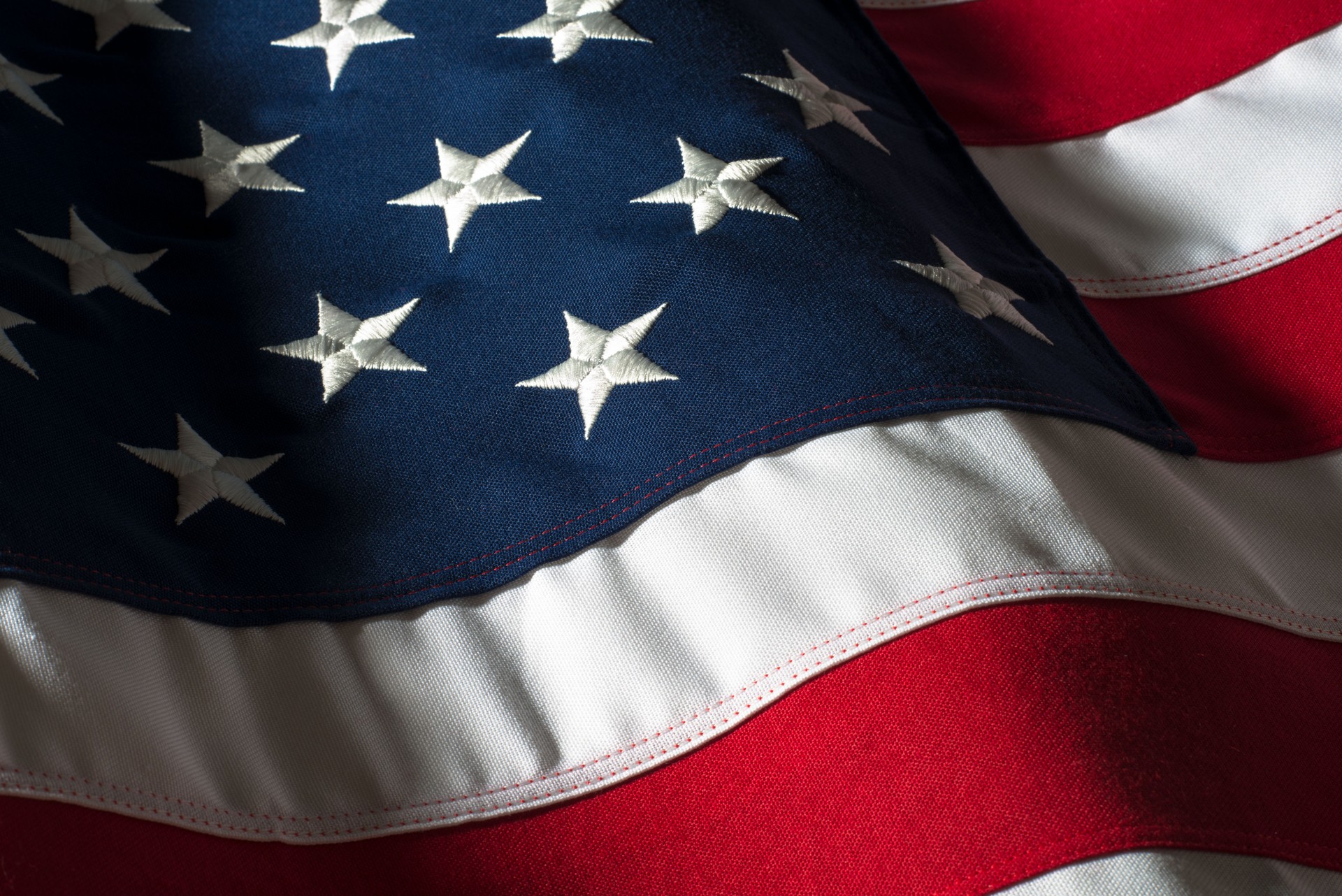 American Flag Studio Shot Close Up Waving American Flag Studio Shot Close Up Waving